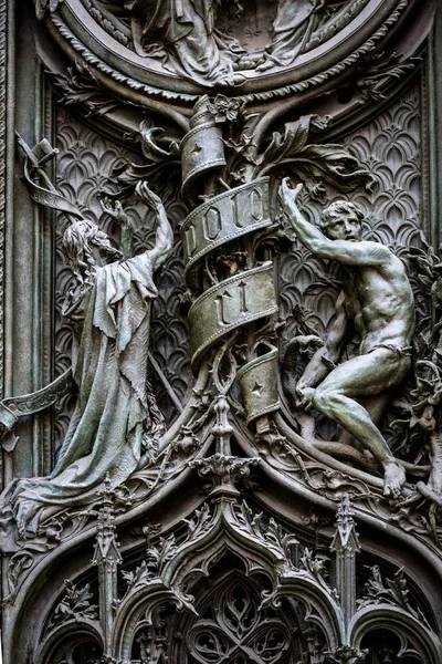 Juin 2018 Milan Italie Sculptures Saints Martyrs Décorant Cathédrale Milan — Photo