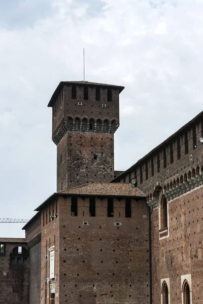 Elementi Architettura Dell Antico Castello Sforza Milano — Foto Stock