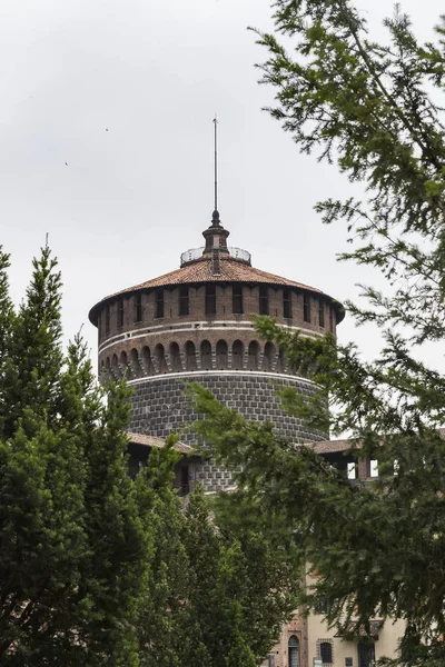 Elementos Arquitectura Del Antiguo Castillo Sforza Milán Italia — Foto de Stock