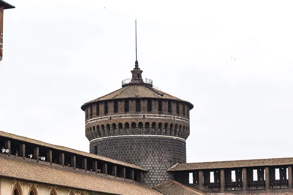 Elementos Arquitectura Del Antiguo Castillo Sforza Milán Italia — Foto de Stock