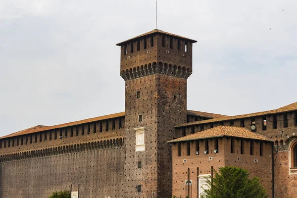 Elementos Arquitectura Del Antiguo Castillo Sforza Milán Italia — Foto de Stock