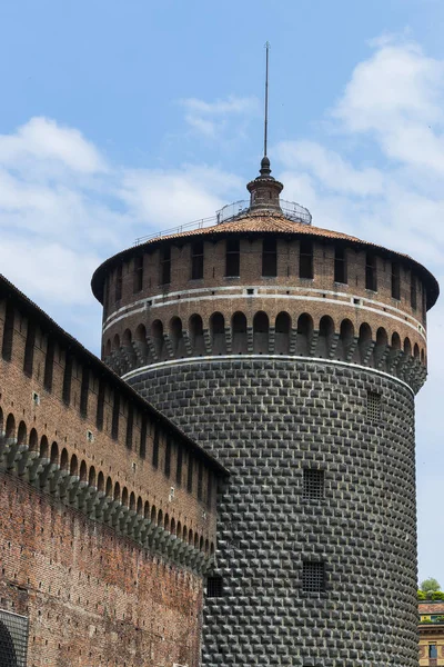 Elementos Arquitectura Del Antiguo Castillo Sforza Milán Italia — Foto de Stock