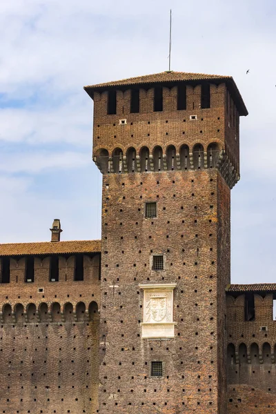 Elementos Arquitectura Del Antiguo Castillo Sforza Milán Italia — Foto de Stock