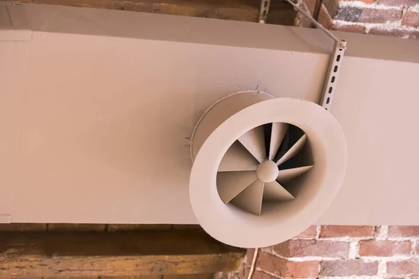 Ventilationssystem Metallrör Sköt Närbild — Stockfoto