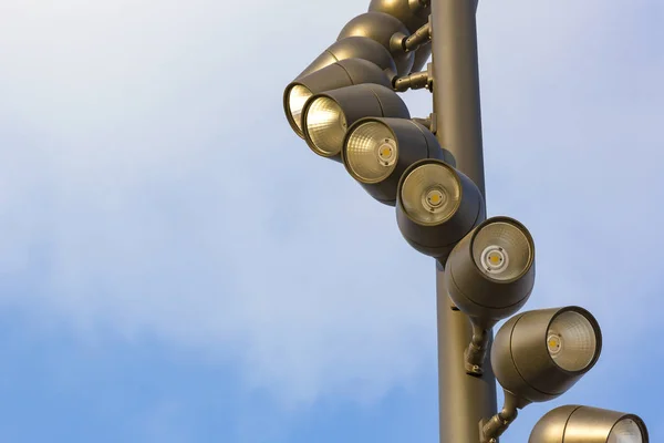 Luzes Rua Atiradas Perto Contra Céu — Fotografia de Stock