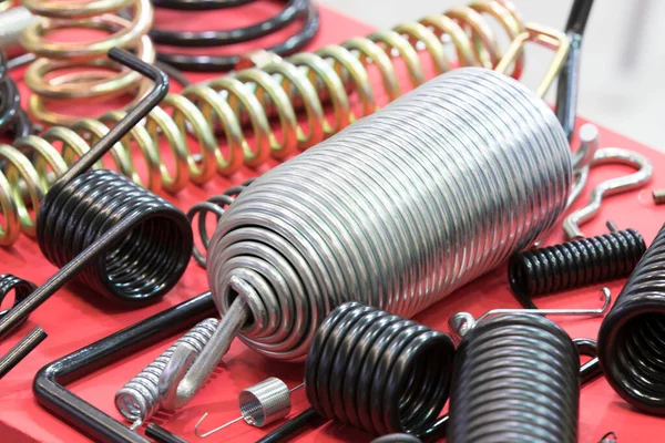 Metal Springs Different Sizes Shot Close — Stock Photo, Image