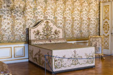 Münih, Almanya-27 Kasım 2018: müze Residenz (Münih Residenz) iç mobilya dekor unsurları, Bavyera kralları. 