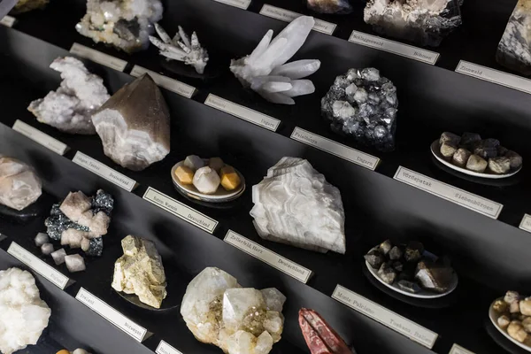 Вена Австрия Сентября 2018 Года Коллекция Минералов Камней Металлов Музей — стоковое фото