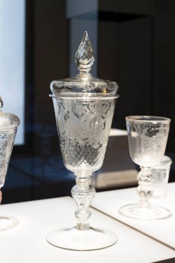 MÜZİK, Almanya - 27 Kasım 2018: Münih 'teki Bavyera Ulusal Müzesi' nde lüks eşyalar ve asiller sanatı sergisi.