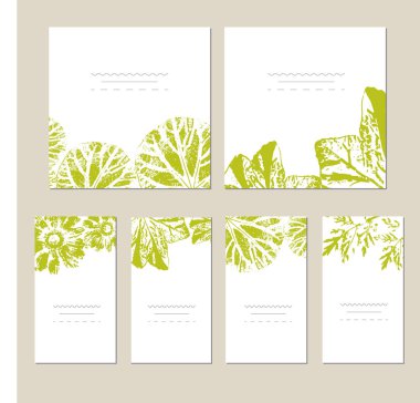 Vektör şablon etiketi el ile çizmek kır çiçekleri ve otlar.