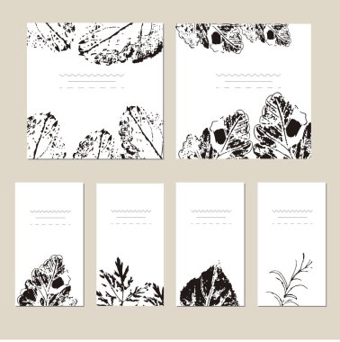 Vektör şablon etiketi el ile çizmek kır çiçekleri ve otlar.