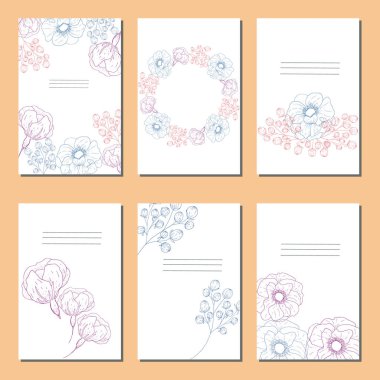 Kartı çiçek gül, yaprakları ile dizi.