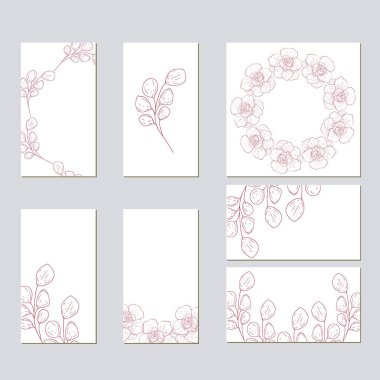 Vektör şablon düğün için davetiye kartları.