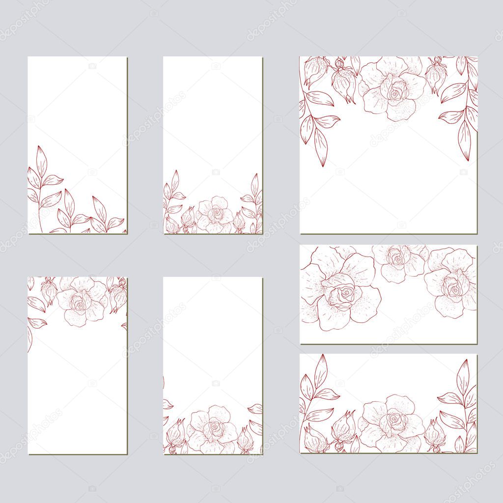 Vector template for wedding cards invitation.