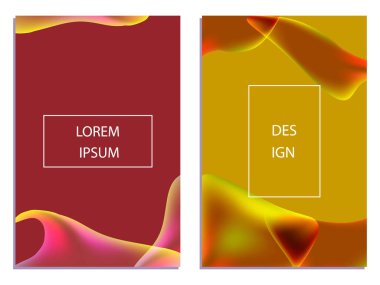 Minimal kapak tasarımı. Renkli yarım ton eğimleri. Gelecekteki geometrik desenler. Eps10 vektörü.