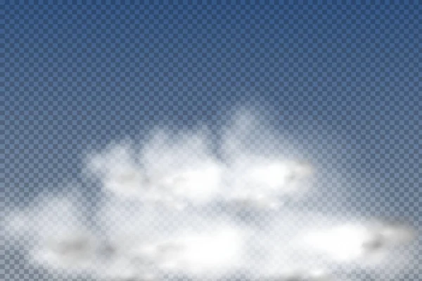 Реалистичные Изолированные Прозрачные Облака Туман Дым Синем Фоне Форма Векторного — стоковое фото