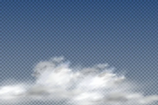 Realistic Isolated Transparent Clouds Fog Smoke Blue Background Graphic Element — Stock Photo, Image