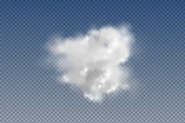 Realistyczne Pojedyncze Przezroczyste Chmury Mgła Lub Dym Niebieskim Tle Wektor — Zdjęcie stockowe