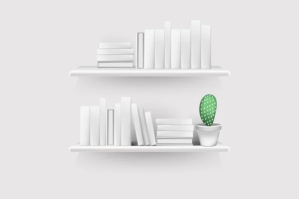Bestseller Mockup Cover Stand Shelf Library Store — Stock Vector