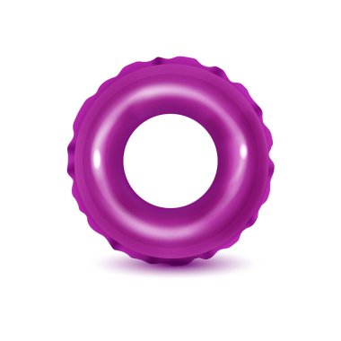 Beyaz arka planda yüzme halkaları. Su ve sahil için şişirilebilir plastik oyuncak ya da yolculuk güvenliği.