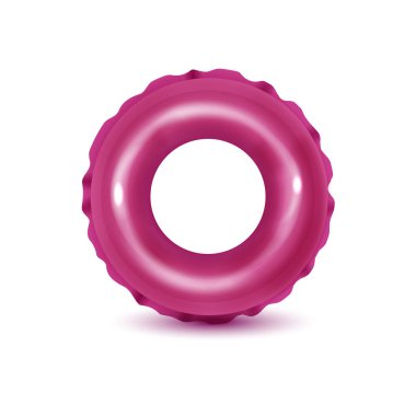 Beyaz arka planda yüzme halkaları. Su ve sahil için şişirilebilir plastik oyuncak ya da yolculuk güvenliği.