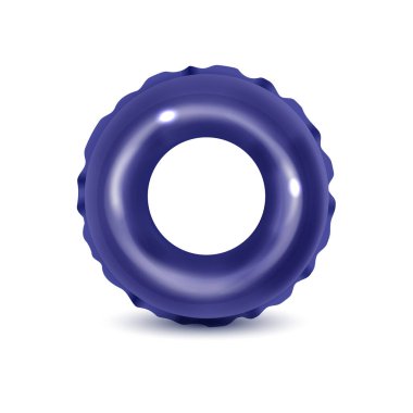 Beyaz arka planda yüzme halkaları. Su ve sahil için şişirilebilir plastik oyuncak ya da yolculuk güvenliği.