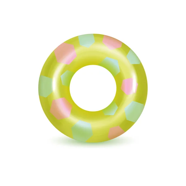 Плавать кольца на белом фоне. Надувная резиновая игрушка для воды и пляжа или безопасности путешествия. — стоковый вектор