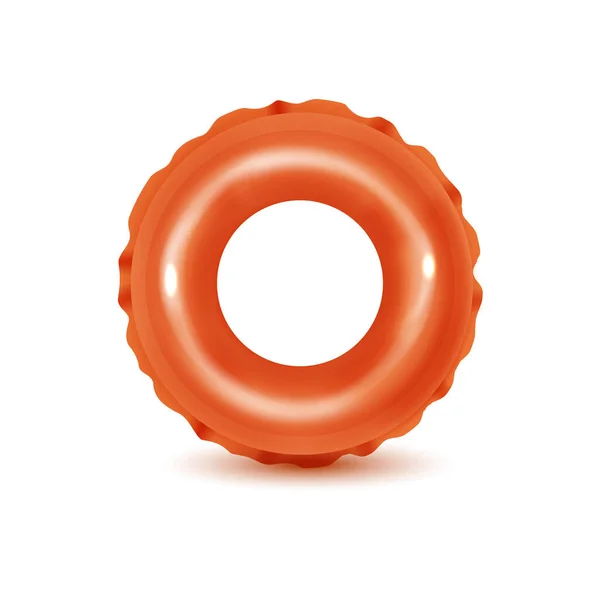 Anéis de natação no fundo branco. Brinquedo de borracha inflável para segurança de água e praia ou viagem. — Vetor de Stock