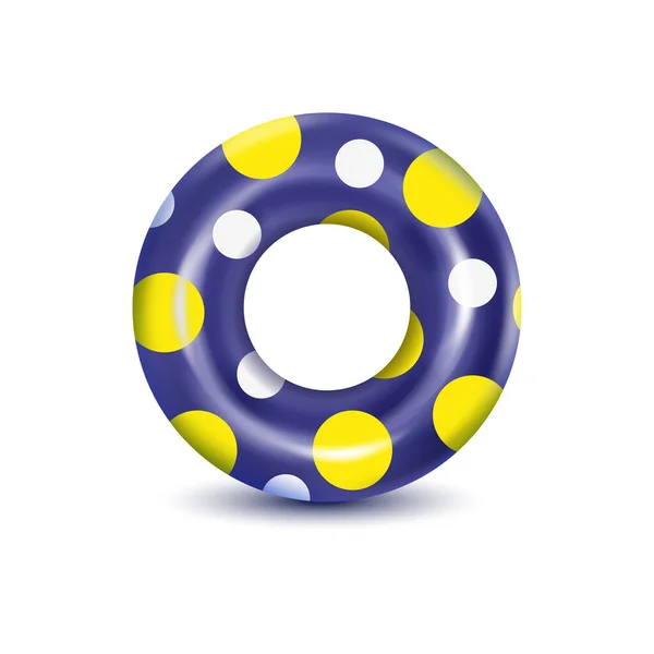 白色背景上的泳圈。可充气橡胶玩具，用于水、海滩或旅行安全. — 图库矢量图片