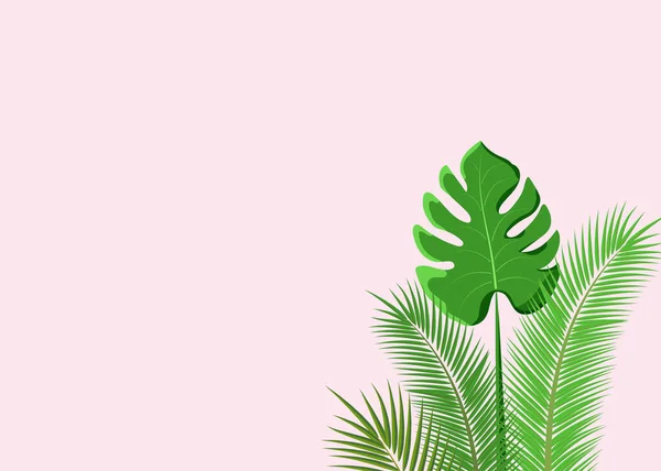 Плоские листья и ветви пальм. — стоковый вектор