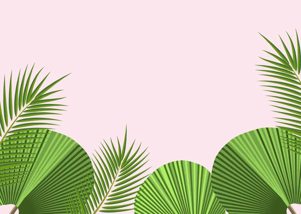 Poser des feuilles plates et des branches de palmiers. — Image vectorielle