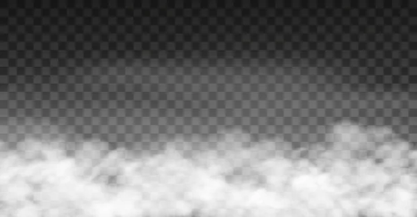 Nuvens vectoriais brancas, nevoeiro ou fumo no fundo escuro quadriculado. — Vetor de Stock