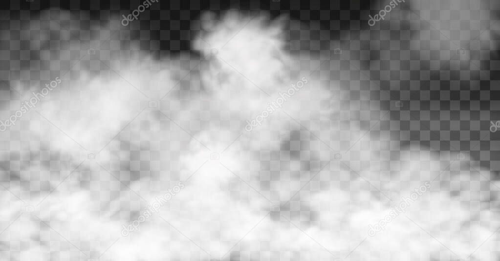 White vector cloudiness ,fog or smoke on dark checkered background.