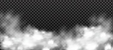 Bulutlu gökyüzü ya da şehrin üzerindeki sis. Vektör illüstrasyonu.