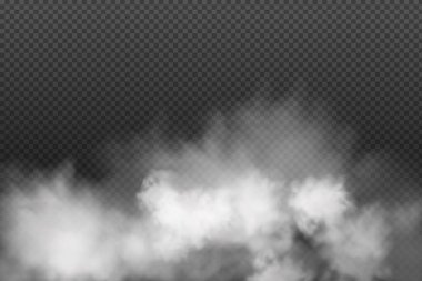 Koyu renkli arkaplanda beyaz vektör bulanıklığı, sis veya duman.