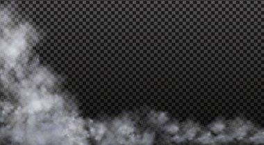 Bulutlu gökyüzü ya da şehrin üzerindeki sis. Vektör illüstrasyonu.