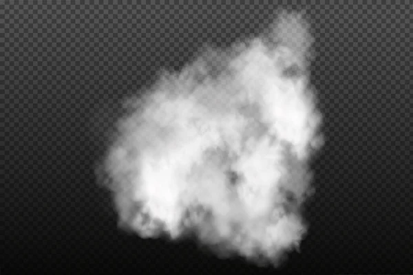 Witte vector troebelheid, mist of rook op donkere geruite achtergrond. — Stockvector