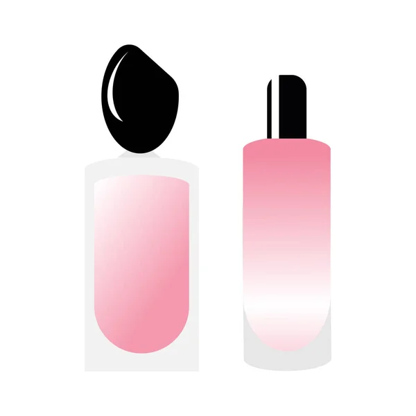 Cosméticos y perfumes de mujer. Productos de belleza plantilla de embalaje. — Vector de stock