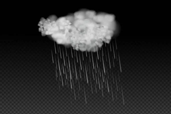 Illustration vectorielle d'un temps frais avec nuages et fortes chutes de pluie. — Image vectorielle