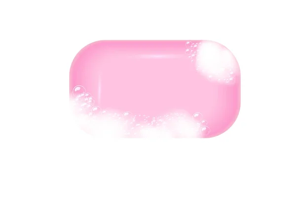 Barra di sapone.. Illustrazione vettoriale realistica.Shampoo bolle texture. — Vettoriale Stock