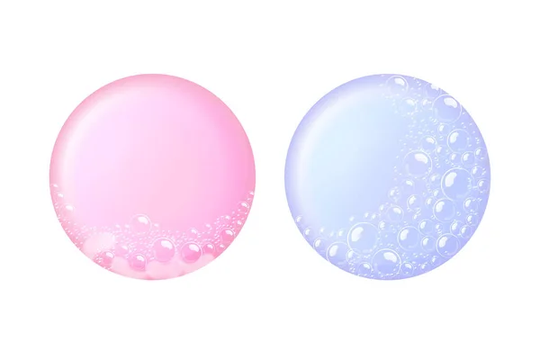 Barra de jabón.. Ilustración vectorial realista.Champú burbujas textura. — Vector de stock