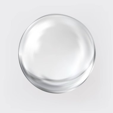 .Geometrik soyut şekil. Geometrik soyut şekil. Gerçekçi parlak cam top. Soyut 3 boyutlu ışık kabarcığı..