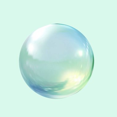 .Geometrik soyut şekil. Geometrik soyut şekil. Gerçekçi parlak cam top. Soyut 3 boyutlu ışık kabarcığı..