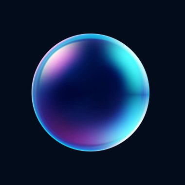 .Geometrik soyut şekil. Geometrik soyut şekil. Gerçekçi parlak cam top. Soyut 3 boyutlu ışık kabarcığı..