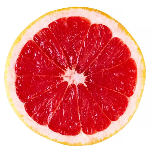 片的红葡萄柚上白色孤立 — 图库照片