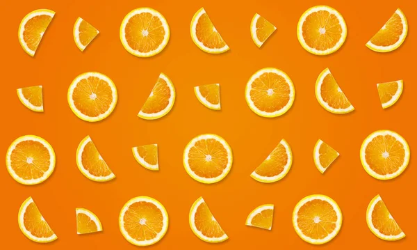 Top view of fruit pattern from oranges