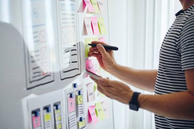 Web tasarımcısı planlama web sitesi ux uygulama geliştirme marker kalem ile