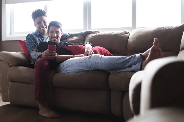 Casal Homossexual Homossexuais Casamento Entre Homens Latinos Macho Parceiros Amigos — Fotografia de Stock