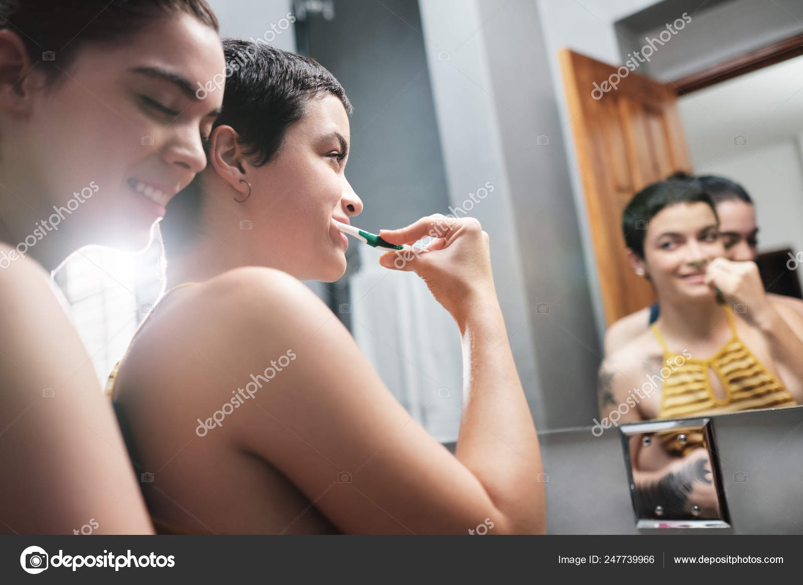 Lesbian In Bathroom