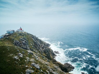 Finisterre veya Fisterra End Of The Old World'de Deniz Feneri